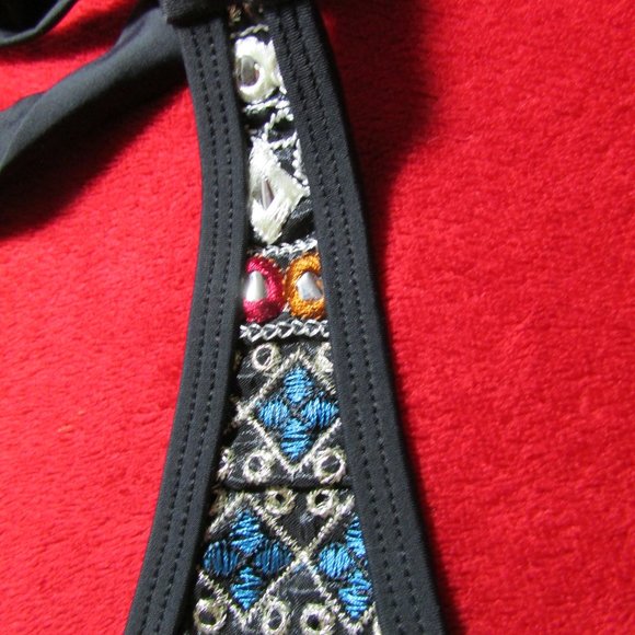 VENUS Embellished Halter Bikini Top Black - Picture 6 of 7